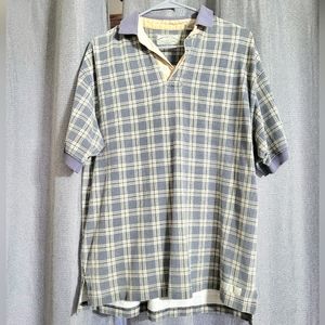 Vintage American Eagle Plaid Cotton Polo Shirt